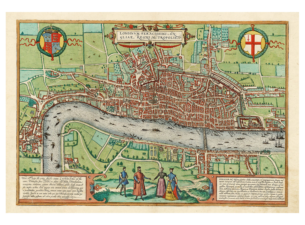 Map of London, England 1582
